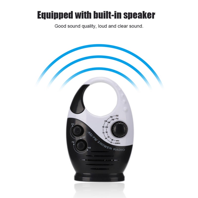 Multifunctional Portable Am FM Dual Band Waterproof Radio Receiver with Built In Speaker - Image 5