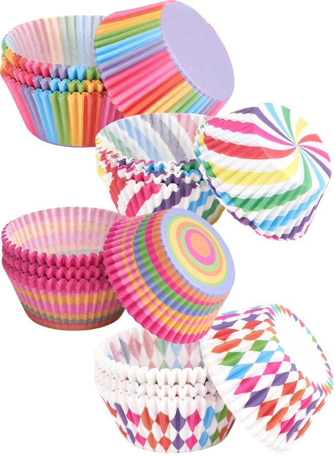 400 قطعة من بطانات الكب كيك الورقية متعددة الألوان للاستخدام مرة واحدة، مثالية لأعياد الميلاد والحفلات والاحتفالات - Image 1