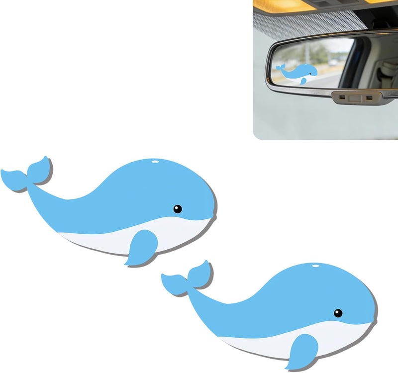 DoYoMo 2Pack Dolphin Car Mirror Decal - Cute Moo-tivational Rear View Mirror Sticker,Waterproof Vinyl Car Decals,Dolphins Car Accessories Decor,Dolphin Lovers Gifts for Women Men - Image 1