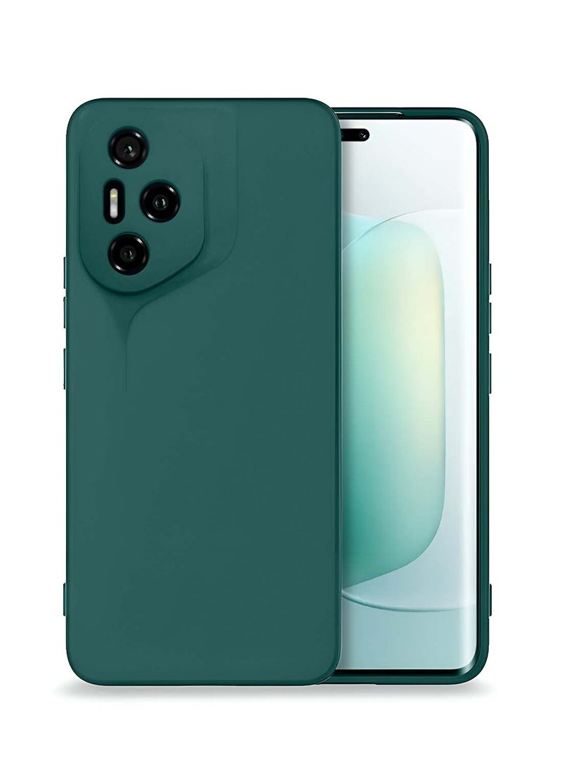 Wtech Honor 300 Pro 5G 2024 Premium Soft Liquid Silicone Case Cover - Dark Green - Image 1