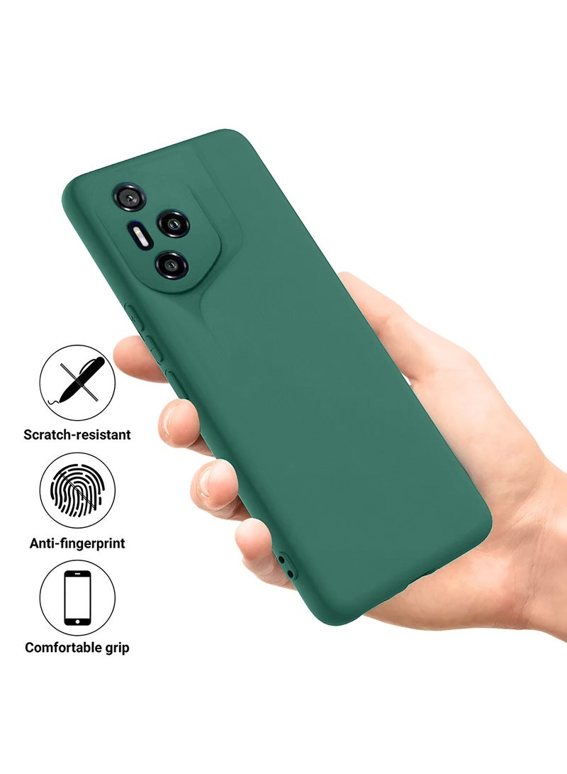 Wtech Honor 300 Pro 5G 2024 Premium Soft Liquid Silicone Case Cover - Dark Green - Image 2