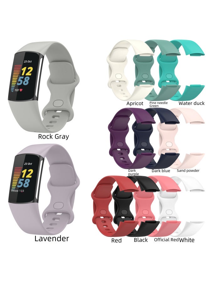 For Fitbit Charge6 Bracelet Glue Strap Fitbit Charge5 Strap Official Strap-Color:charge5 Glossy Official Red-Specifications:Large - Image 2