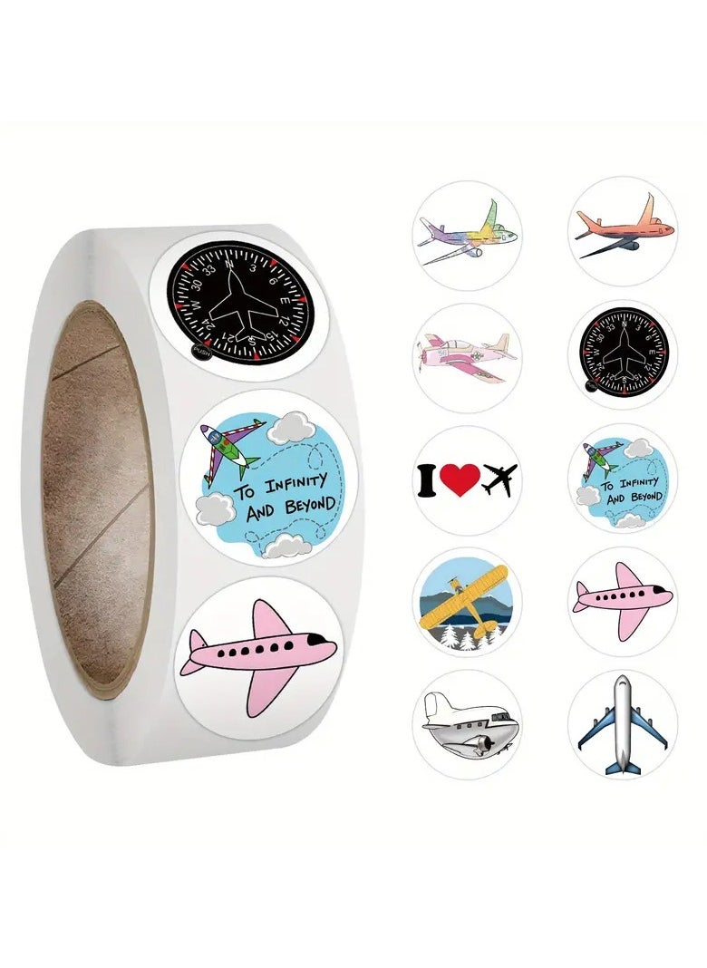 Goolsky 500pcs Plane Stickers Roll Airplane Aircraft Vinyl Stickers For Water Bottles Bicycle Laptop Refrigerator Luggage Computer Mobile Phone Skateboard Bike Stickers  - Image 3