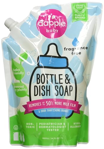 Dapple Refill Pack Baby Bottle and Dish Liquid, Fragrance Free, 33.8 Fluid Ounce - Image 5