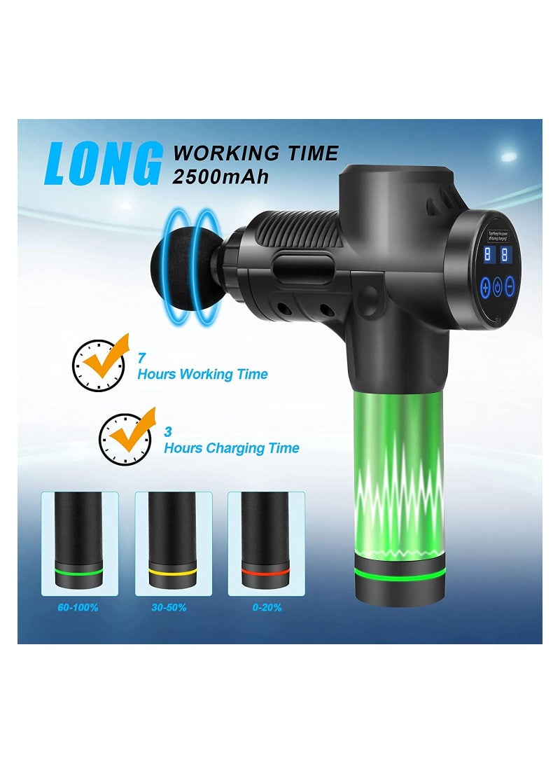 Deep Tissue Muscle Massager with 8 Massage Heads & 30 Speed, Percussion Body Vibration Massager Tool for Stiffness, Pain Relief, - Image 3