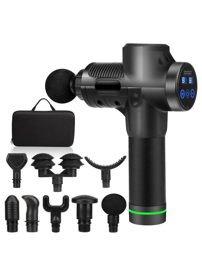 Deep Tissue Muscle Massager with 8 Massage Heads & 30 Speed, Percussion Body Vibration Massager Tool for Stiffness, Pain Relief, - Image 1