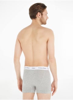 CALVIN KLEIN Men's 3 Pack Trunks - Cotton Stretch, Black/White/ Grey  - Image 5