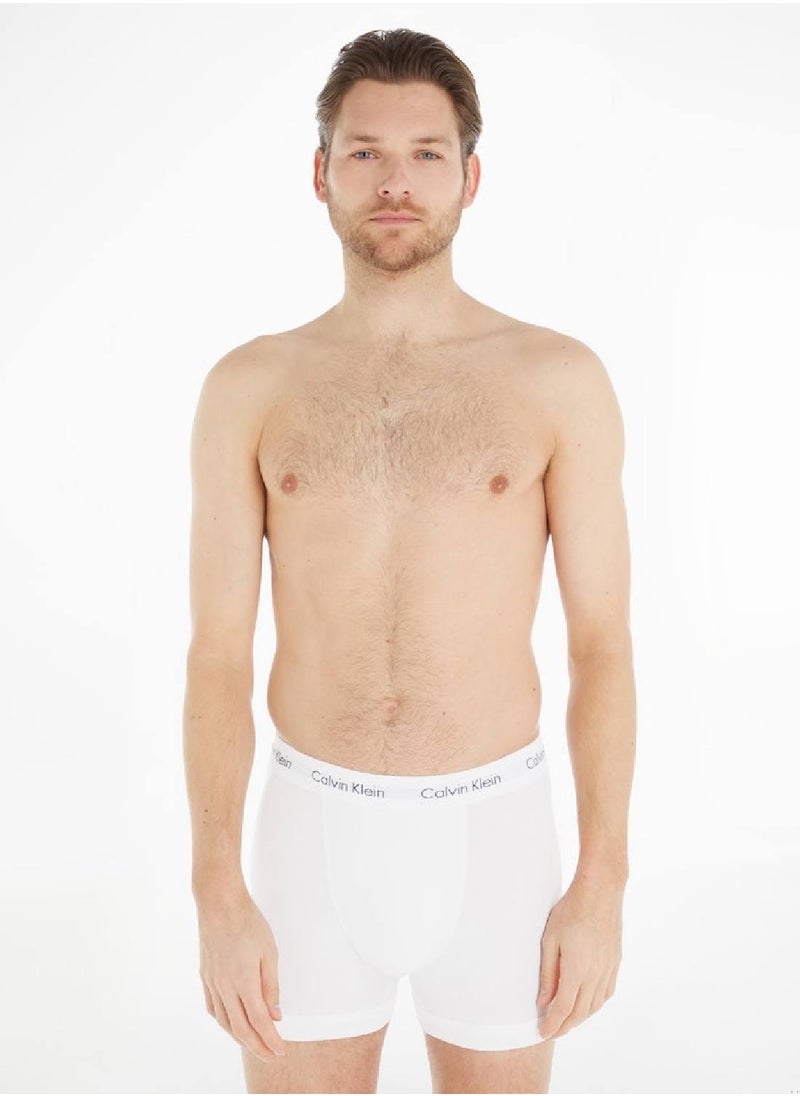 CALVIN KLEIN Men's 3 Pack Trunks - Cotton Stretch, Black/White/ Grey  - Image 3