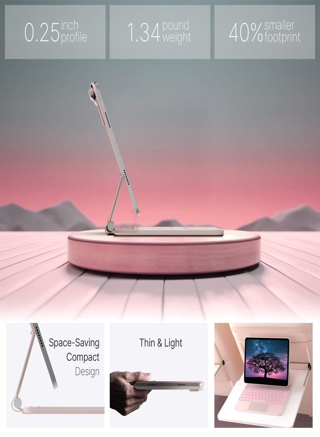 typecase Keyboard Case for iPad Air 11-inch (M3 2025 / M2 2024)& iPad Pro 11 inch (4th/3rd/2nd/1st Gen),Magic Keyboard for Air 5th/4th Gen,Multi-Touch Trackpad, 11 Colors Backlight,Light Regal Pink - Image 5