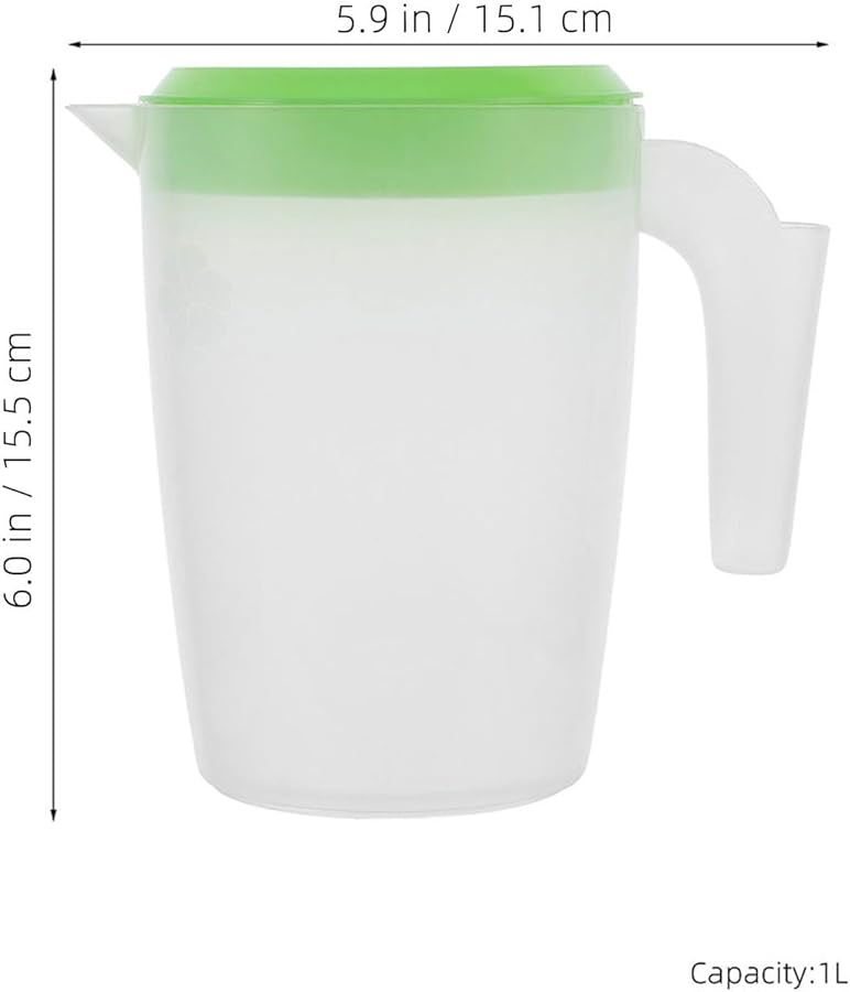 Green Plastic Pitcher With Leak Resistant Lid For Cold Drinks Juice Beer Serving - Image 2
