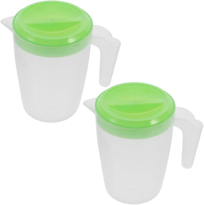Green Plastic Pitcher With Leak Resistant Lid For Cold Drinks Juice Beer Serving - Image 1