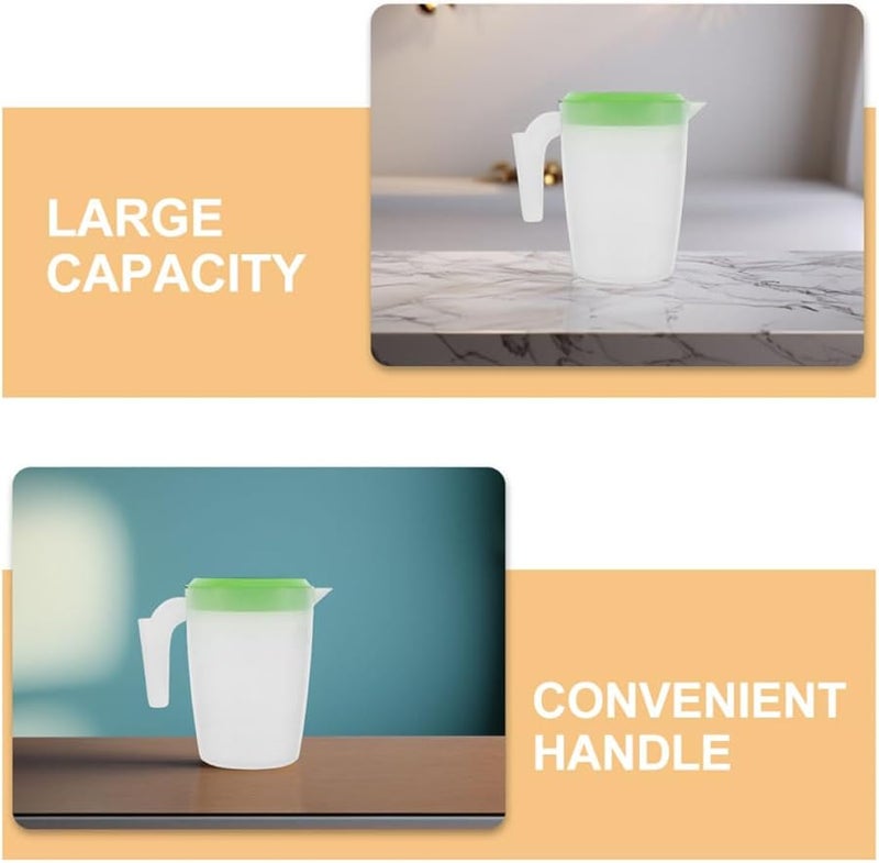 Green Plastic Pitcher With Leak Resistant Lid For Cold Drinks Juice Beer Serving - Image 3