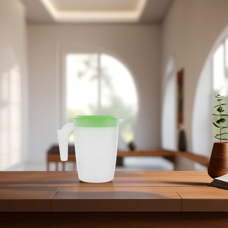 Green Plastic Pitcher With Leak Resistant Lid For Cold Drinks Juice Beer Serving - Image 5