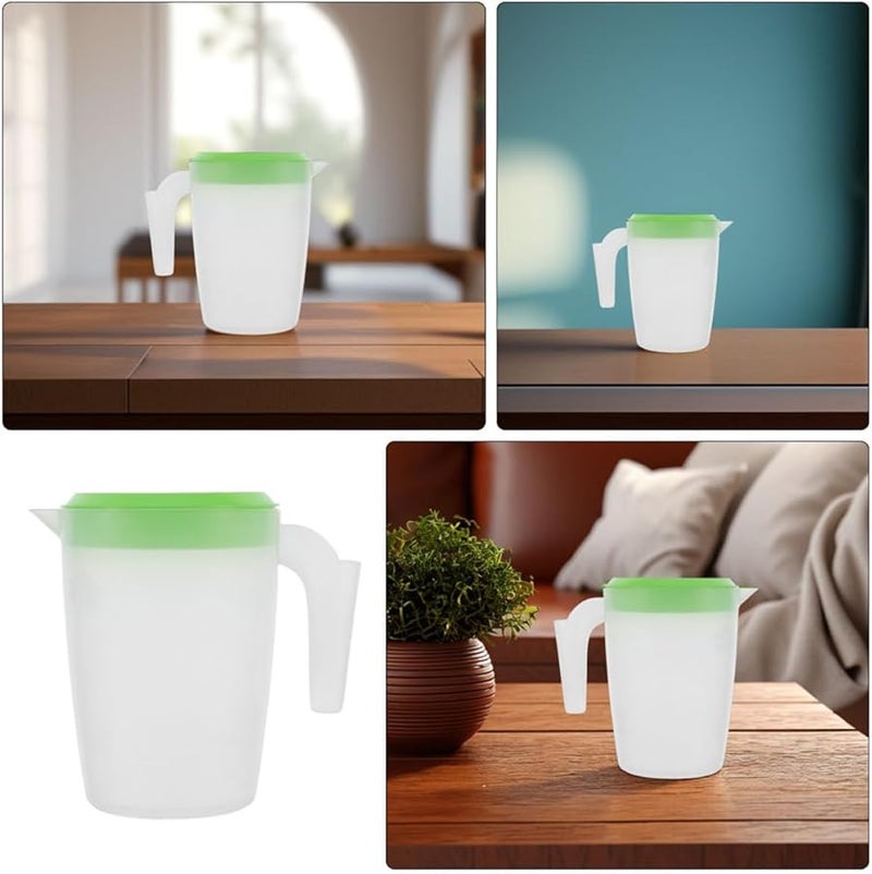 Green Plastic Pitcher With Leak Resistant Lid For Cold Drinks Juice Beer Serving - Image 4