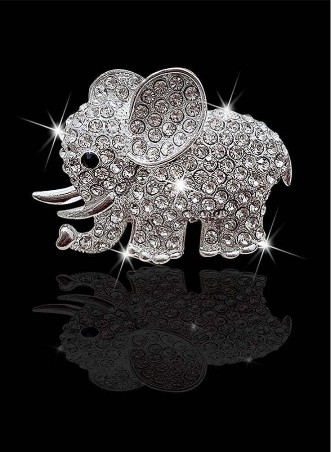 Car Air Vent Clip Charms, 2 Pack Cute Elephant Crystal Car Diffuser Vent Clip, Rhinestone Oil Diffuser Vent Clip, Car Fresheners for Women, Bling Car Accessories for Women (Sliver) - Image 2