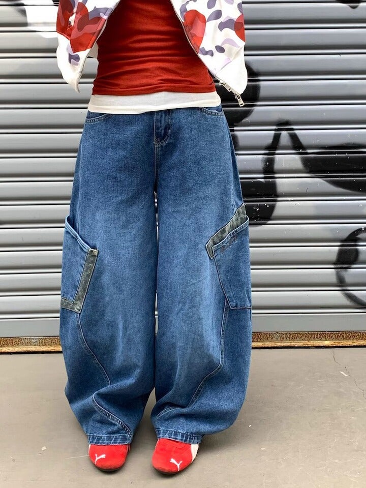 Unisex Classic Denim Jeans Loose Fit Daily Outdoor Wear - Image 1