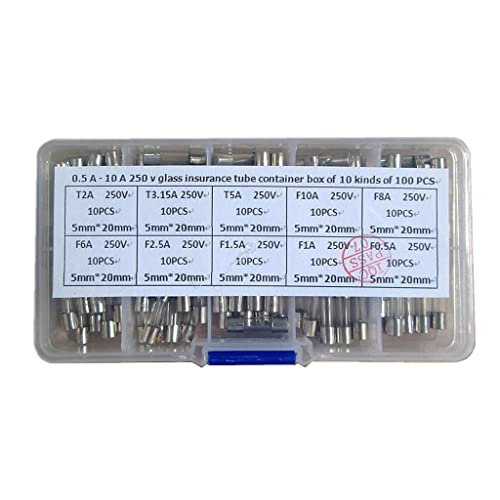 CALANDIS® 100 Piece Quick Fast Blow Glass Fuse Tube Assorted Kit 0.5A~10A 250V 5X20Mm - Image 2