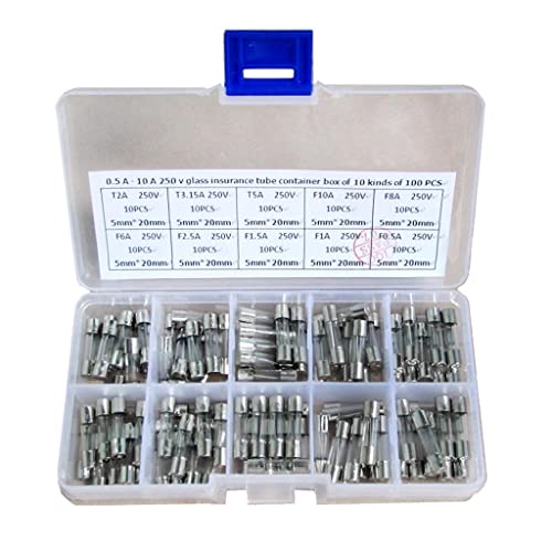 CALANDIS® 100 Piece Quick Fast Blow Glass Fuse Tube Assorted Kit 0.5A~10A 250V 5X20Mm - Image 5