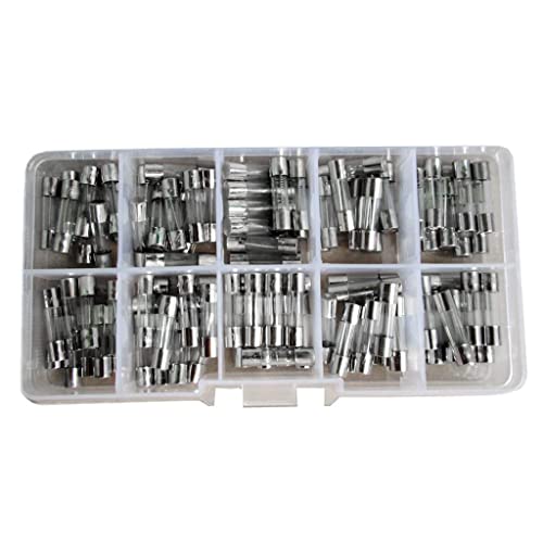 CALANDIS® 100 Piece Quick Fast Blow Glass Fuse Tube Assorted Kit 0.5A~10A 250V 5X20Mm - Image 3
