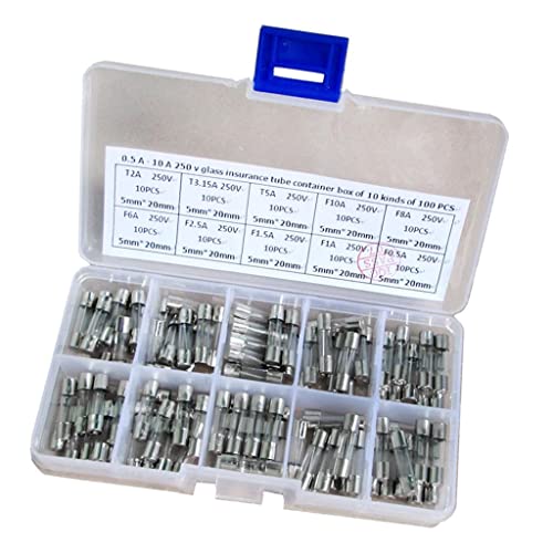 CALANDIS® 100 Piece Quick Fast Blow Glass Fuse Tube Assorted Kit 0.5A~10A 250V 5X20Mm - Image 4