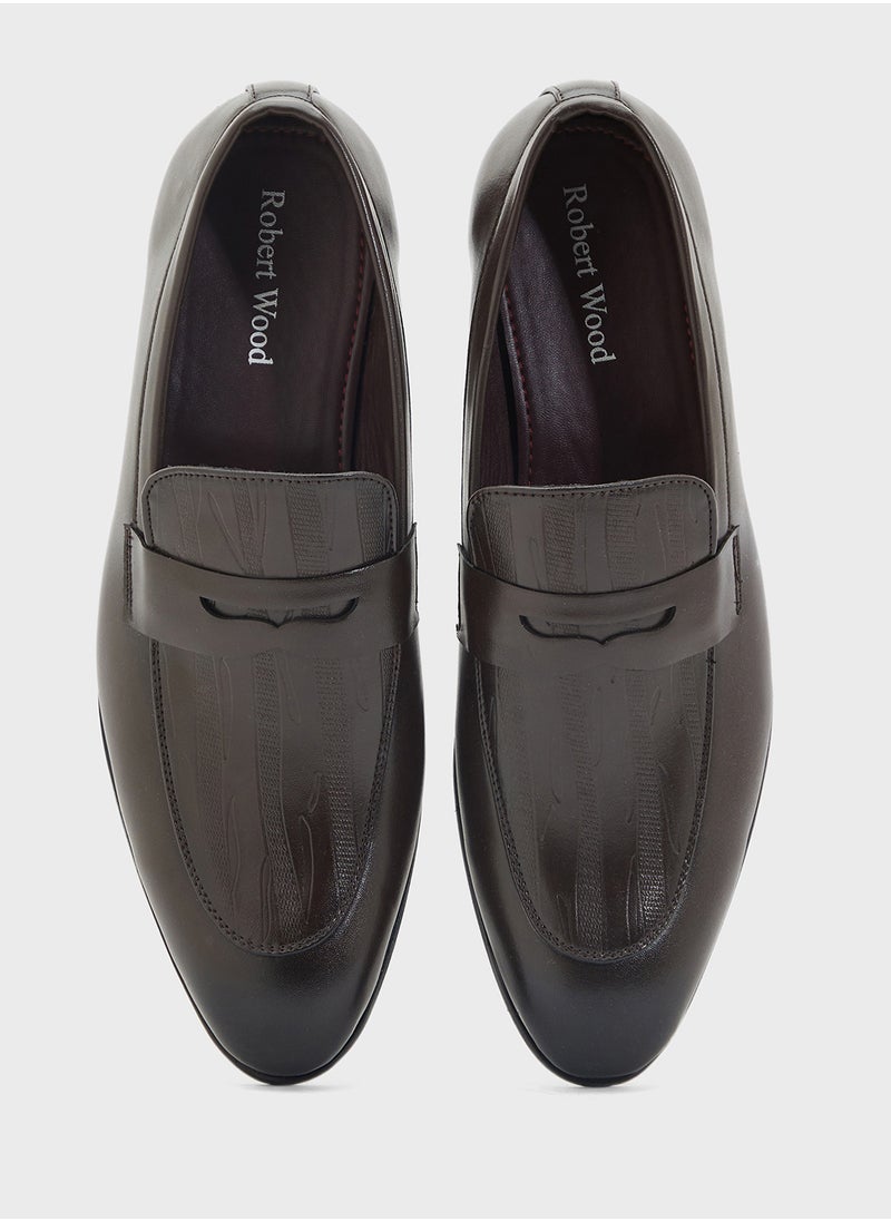 Robert Wood Texture Detail Classic Formal Slip Ons  - Image 4