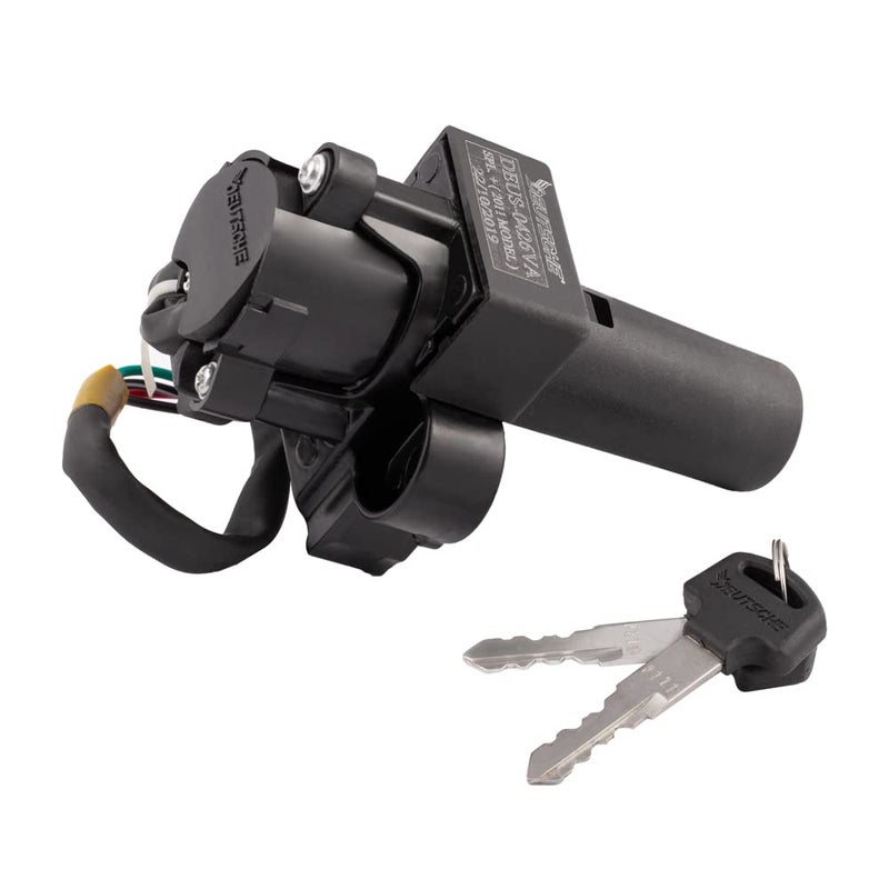 Deutsche New Cylindrical Ignition Lock Fit for Hero Splendor + (2011 Model) | Hero Splendor+ i3s BSVI (4 Wires) (4 PIN) with 2 Keys - Image 2