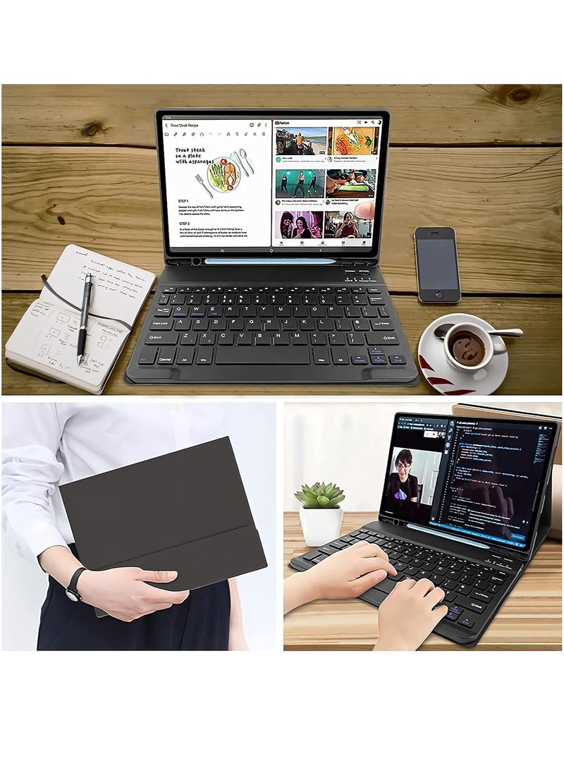 ELTRAZONE - Keyboard Case Compatible with Samsung Galaxy Tab A8 10.5 Inch 2022 & Built-in S Pen Holder - Slim Smart Cover with Detachable Bluetooth Keyboard and Mouse - Image 1