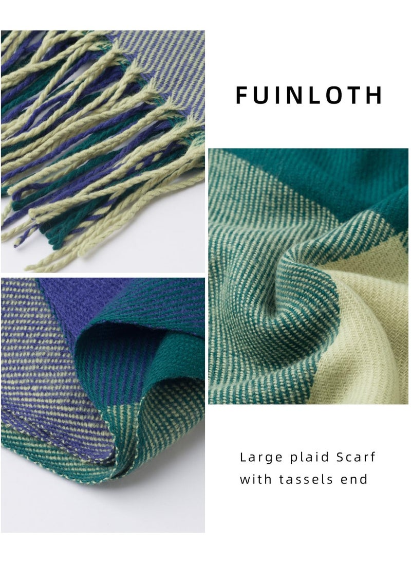 Cozy Women's Winter Scarf, Large Plaid Shawl, Stylish Wrap for Cold Weather, Perfect Gift for Her - Image 2