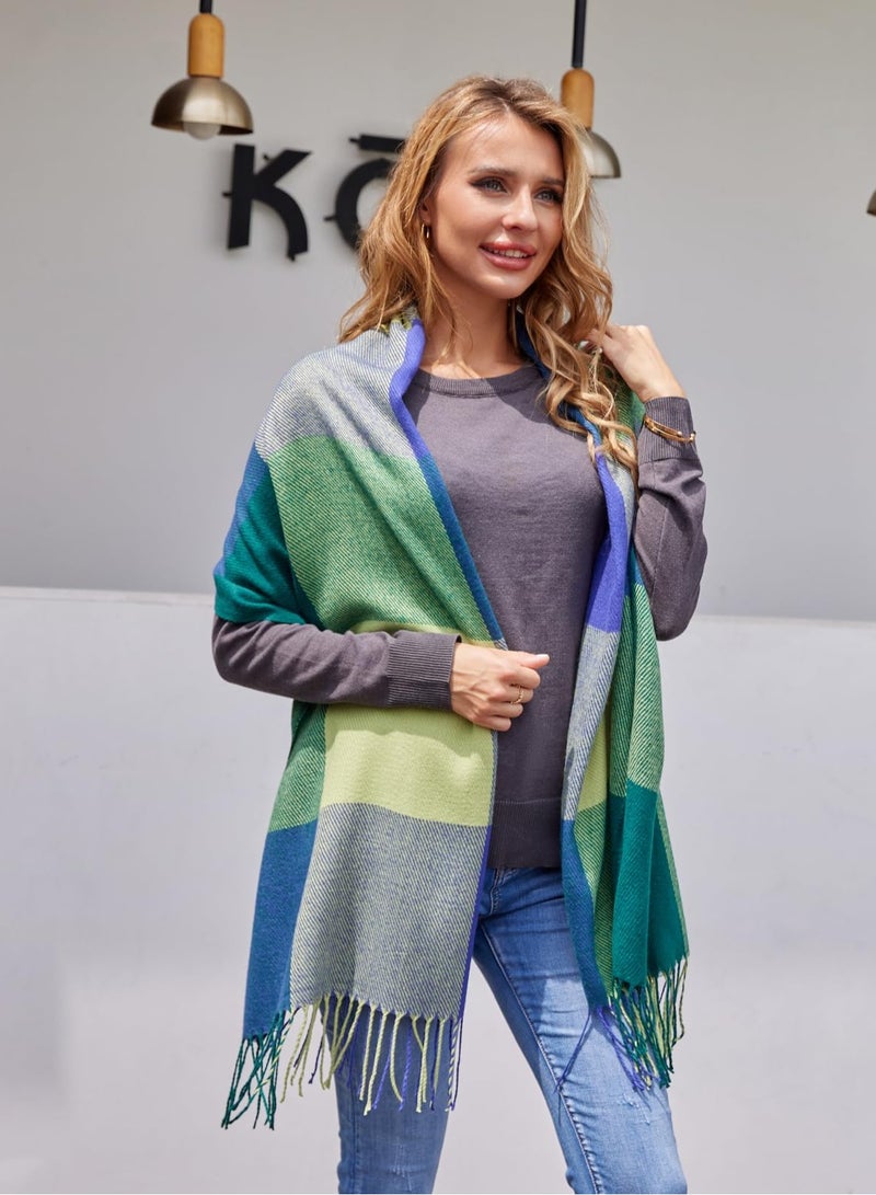 Cozy Women's Winter Scarf, Large Plaid Shawl, Stylish Wrap for Cold Weather, Perfect Gift for Her - Image 5