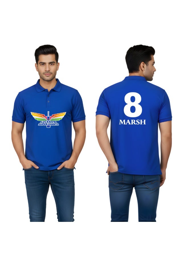PRINTSHOP4ME Lucknow Cricket Men's Dry-Fit Polo Neck T-Shirt|Tshirt With Cap|Soft&Breathable Sportswear For Cricket Lovers|Wear It For Games - Image 1