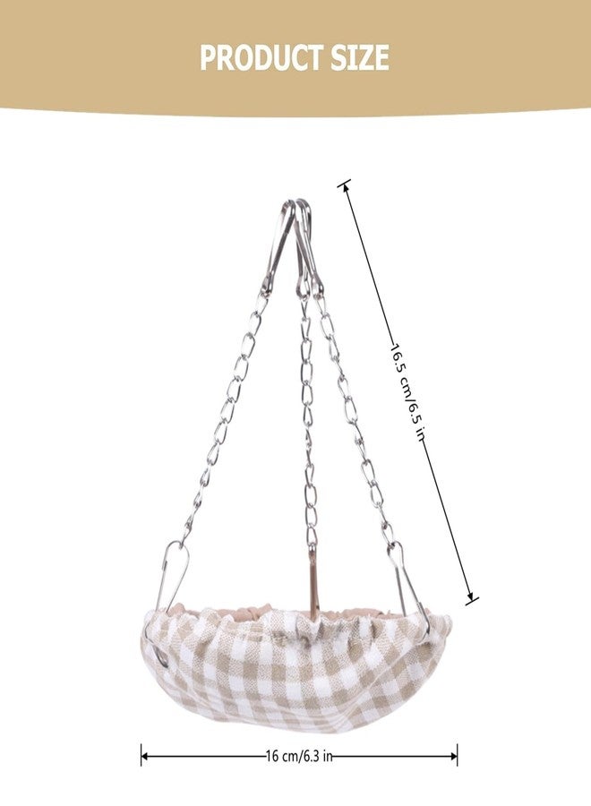 VrotQyn1 Pcs Khaki Waterproof Bird Hammock Bed for Cage, Sturdy Non-Collapsible Bottom Hanging Swing Nest, Small Parrot Sleeping Hut for Conures, Budgies, Parakeets, Canaries & Finches - Image 2