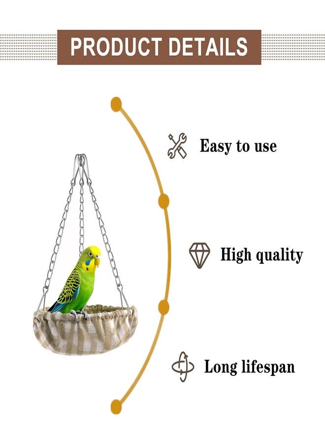 VrotQyn1 Pcs Khaki Waterproof Bird Hammock Bed for Cage, Sturdy Non-Collapsible Bottom Hanging Swing Nest, Small Parrot Sleeping Hut for Conures, Budgies, Parakeets, Canaries & Finches - Image 3
