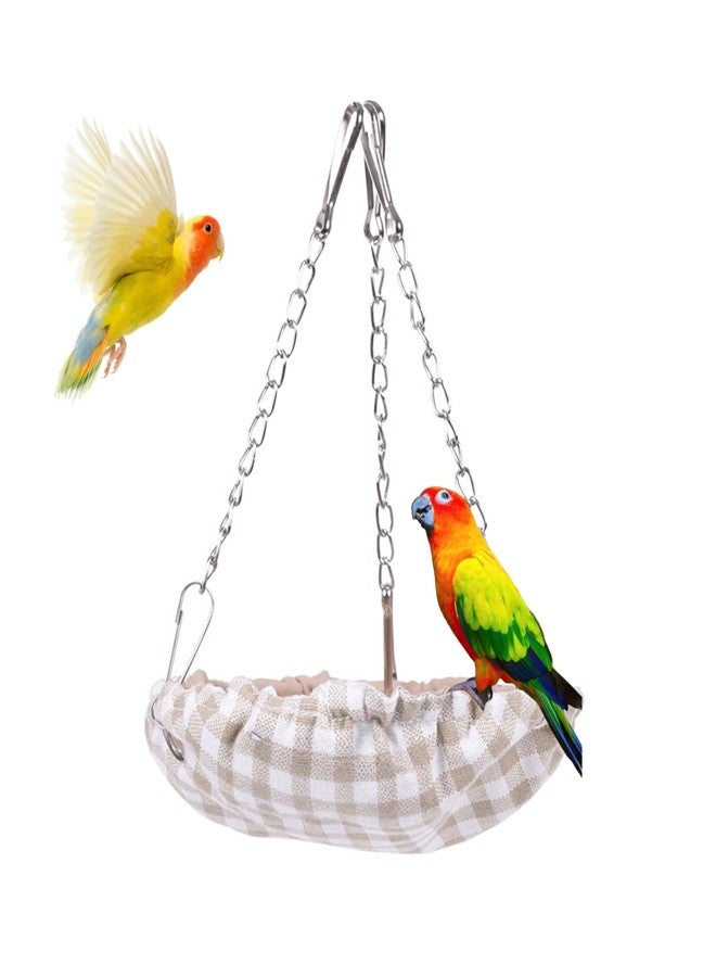 VrotQyn1 Pcs Khaki Waterproof Bird Hammock Bed for Cage, Sturdy Non-Collapsible Bottom Hanging Swing Nest, Small Parrot Sleeping Hut for Conures, Budgies, Parakeets, Canaries & Finches - Image 1