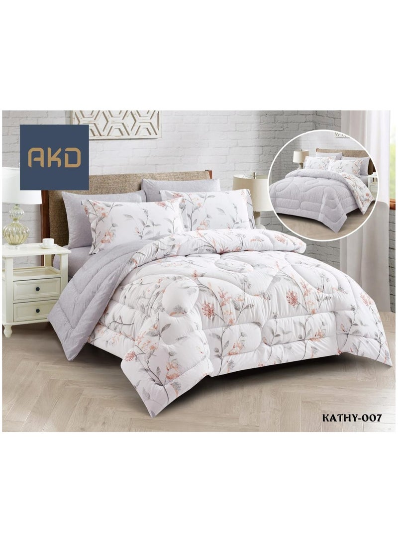 King size bed sheet set, comfortable and soft microfiber material, 6 pieces, double bed sheet, quilt size 220 x 240 cm