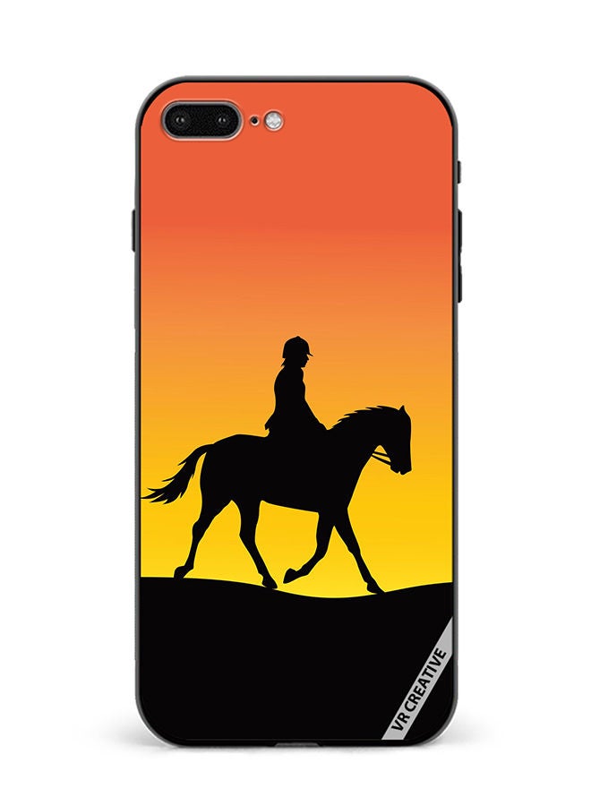 VR CREATIVE Protective Case Cover For Apple iPhone 7 Plus/8 Plus Horse Man Silhouette Design Multicolour - Image 1