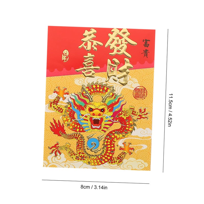 30pcs Chinese Red Envelopes Lunar New Year Dragon Money Holder Gift Bags - Image 3
