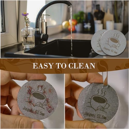 Jopgeey 2 Packs 53.5mm Espresso Puck Screen with Stand, Reusable Coffee Filters Compatible with Breville Barista 54mm Portafilter Basket, 1.7mm Thickness 150μm 316 Stainless Steel Espresso Machine Accessories - Image 5