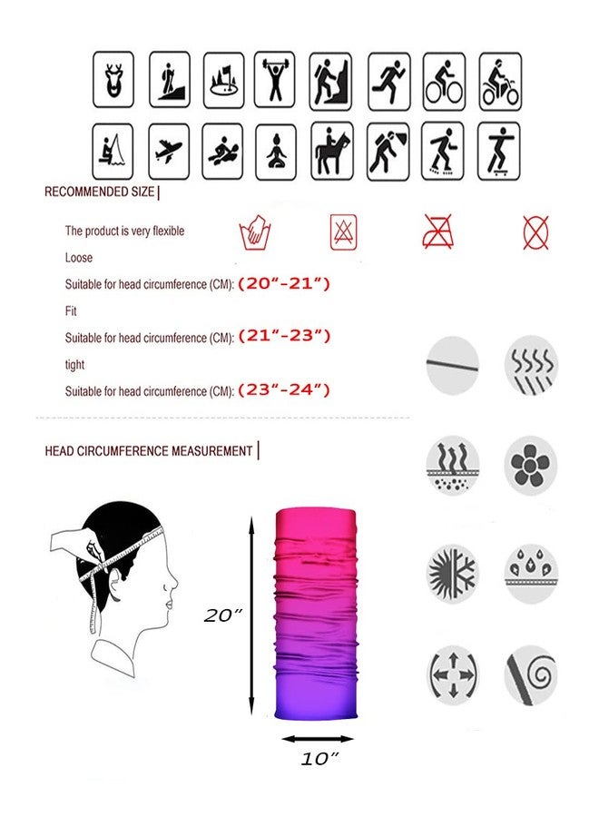 ELANE 10 Pcs Neck Gaiter Face Mask,Hiking Gaiters for Women Fishing Neck Gaiter for Men UV Protection,Neck Bandanas for Men (Gradient colors) - Image 2