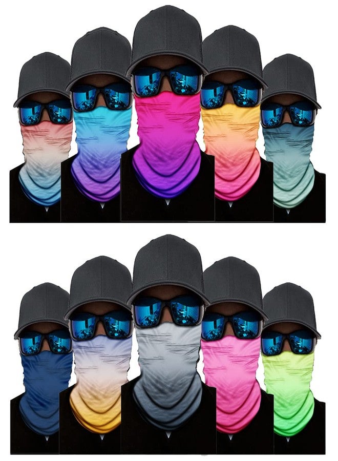 ELANE 10 Pcs Neck Gaiter Face Mask,Hiking Gaiters for Women Fishing Neck Gaiter for Men UV Protection,Neck Bandanas for Men (Gradient colors) - Image 5
