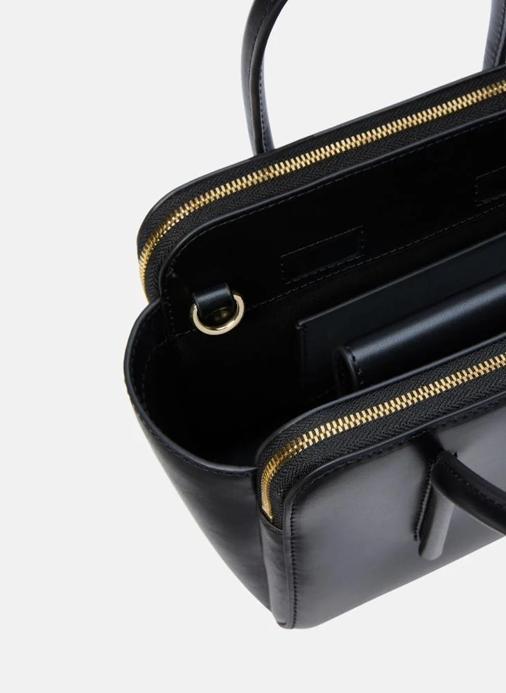 CALVIN KLEIN Log detaild Top handel zip through Satchel Bag