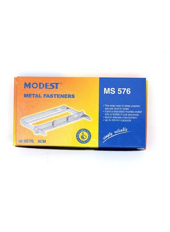 MODEST FILE FASTENERS METAL SILVER MS576 - Image 1