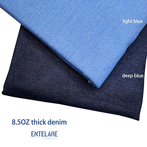 ENTELARE 8.5OZ Cotton Durable Denim Fabric 62 Inches Width Entelare(Deep Blue 1Yard) - Image 3