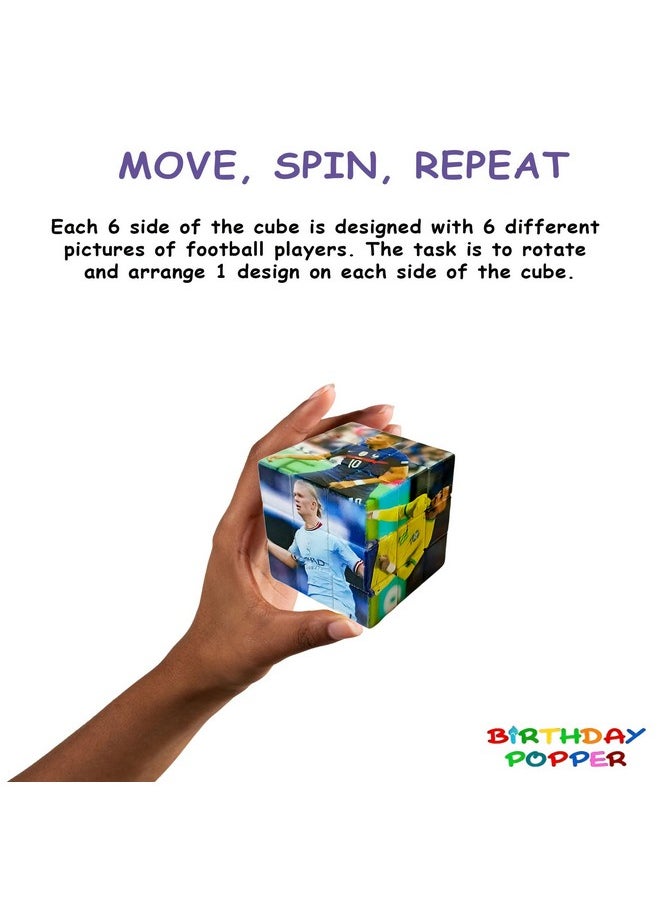Birthday Popper - Birthday Popper Football Theme Speed Cubes | Set of 6 | Birthday Return Gifts for Kids | Stress Buster Puzzle Toys - Image 1