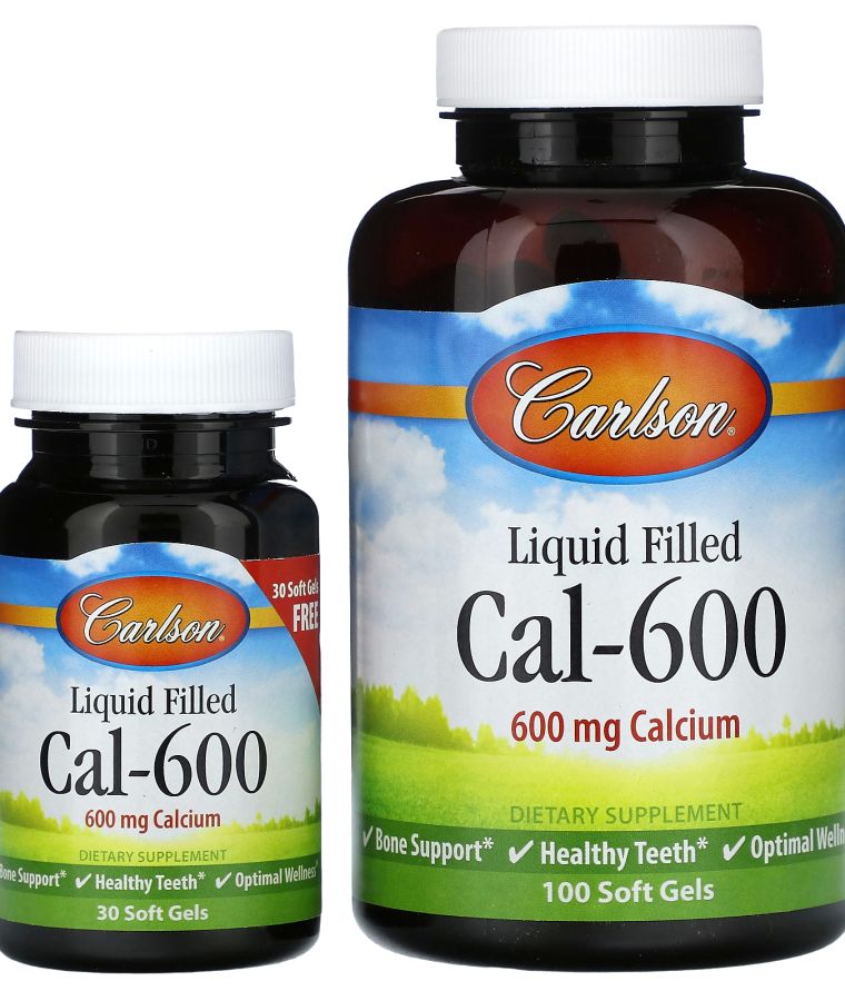 Liquid Filled Cal-600 600 mg 100 + 30  Softgels