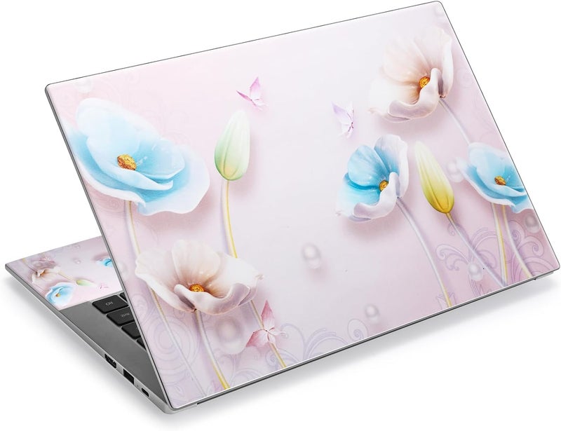ICOLOR Laptop Skin Sticker Decal 12 13 13.3 14 15 15.4 15.6 inch Personalized Universal Notebook Vinyl Skin Stickers Cover Art Decal Computer Protector (Lotus) - Image 1