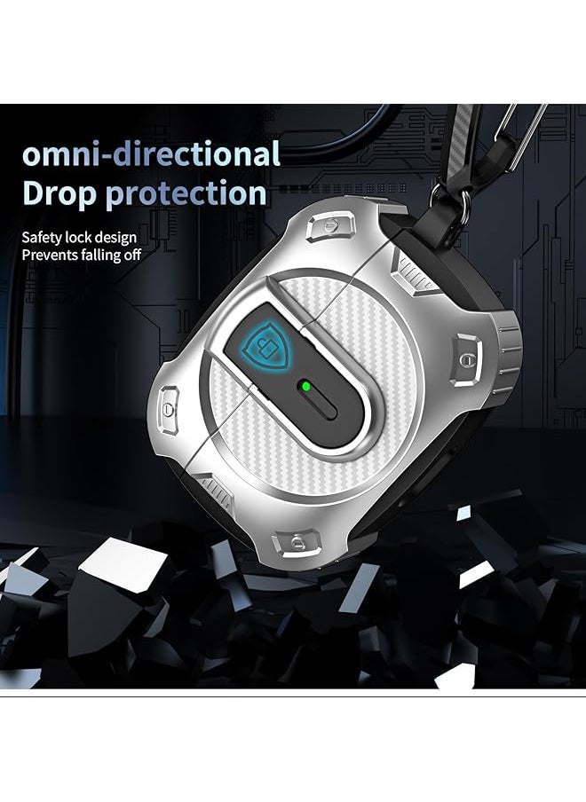 Compatible With Airpods 4Th Generation Case With Keychain Automatic Snap Switch Secure For New Airpods 4 Charging Cover 2024 Strong Drop Protection Black