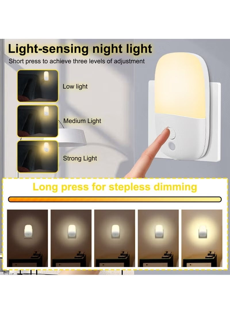 JOGAMS 2 Pack Motion Sensor Dimmable Night Light Night Lights Plug into Wall LED Adjustable Brightness Wall Light for Kids Bedroom Bathroom Hallway Kitchen Stairway - Image 2