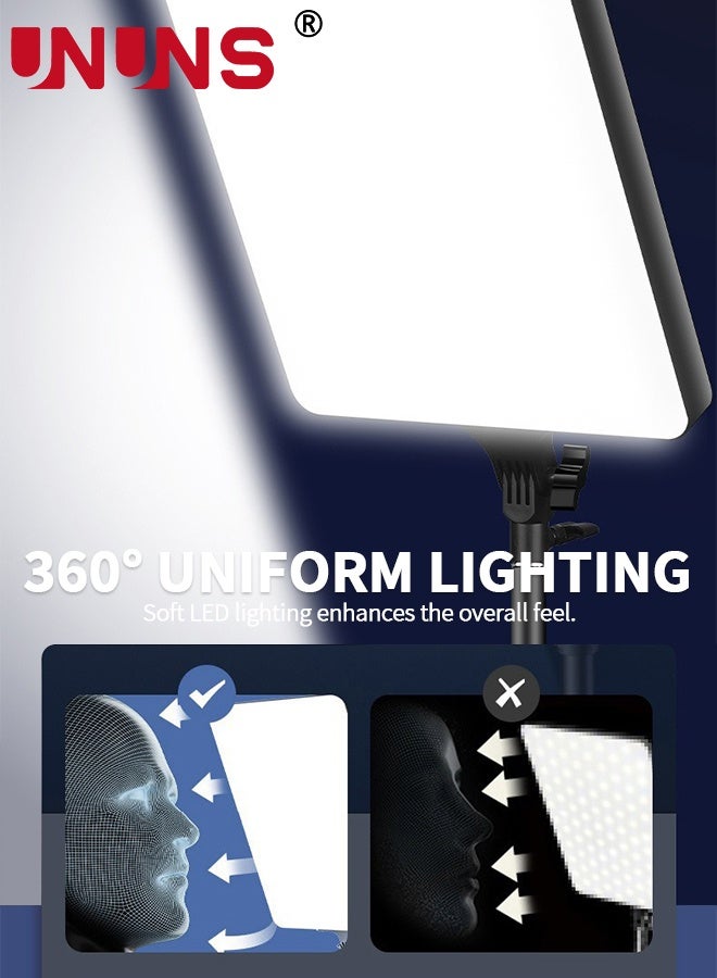 UNUNS LED Video Light,6inch Full-Screen Light with Stand Phone Holder and a Camera Remote Control Four-color Light Color Filter,Desk Ring Light for Video,Live Streaming,Selfie,Makeup - Image 3