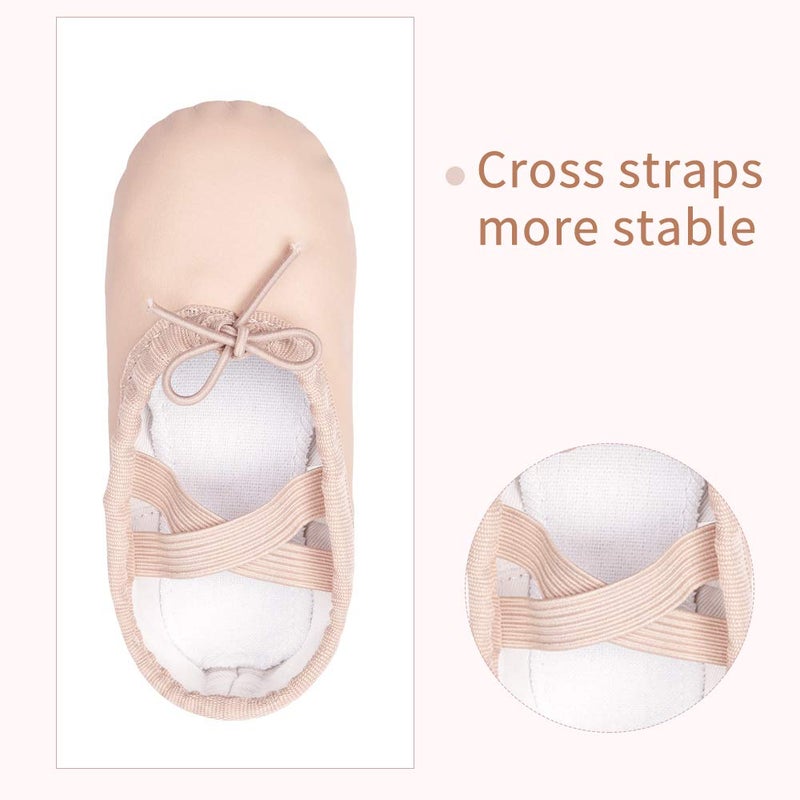 Stelle Ballet Shoes for Girls Toddler Ballet Slippers Soft Leather Boys Dance Shoes for Toddler/Little Kid/Big Kid(Ballet Pink (with Lace), 13ML) - Image 4