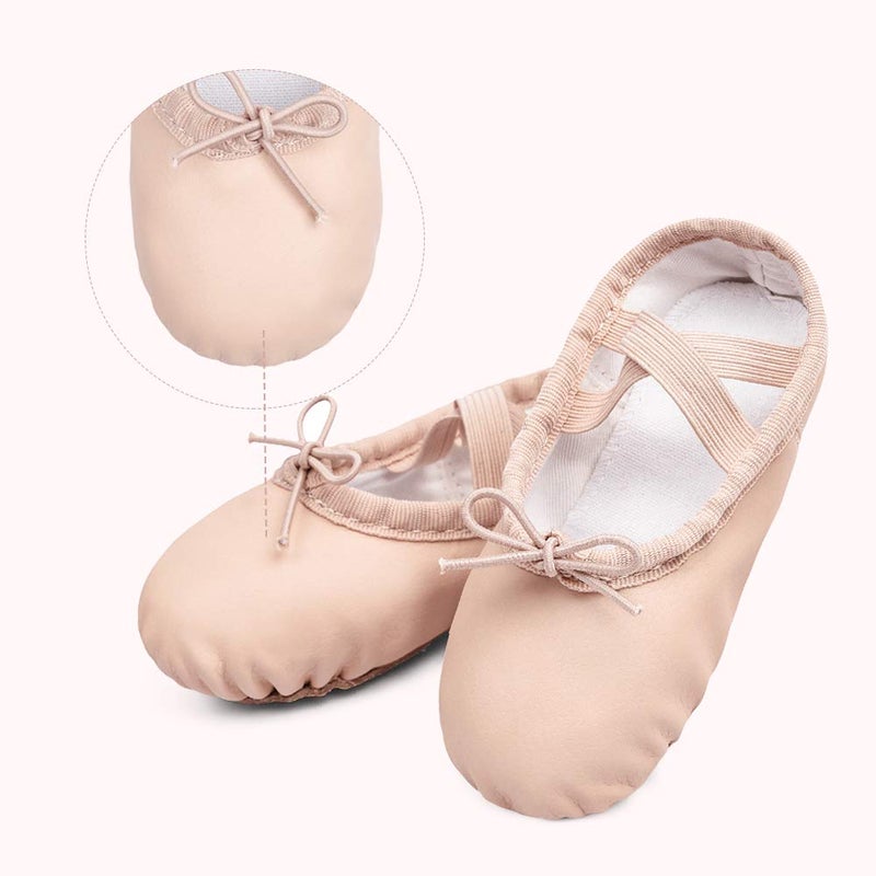Stelle Ballet Shoes for Girls Toddler Ballet Slippers Soft Leather Boys Dance Shoes for Toddler/Little Kid/Big Kid(Ballet Pink (with Lace), 13ML) - Image 3